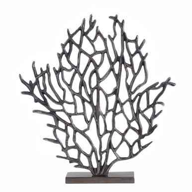 Prato Small Black Nickel Finish Coral Sculpture