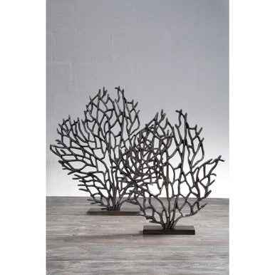 Prato Small Black Nickel Finish Coral Sculpture