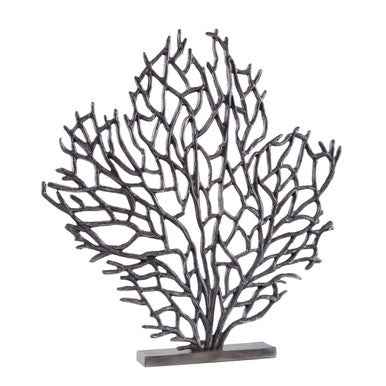 Prato Large Black Nickel Finish Coral Sculpture