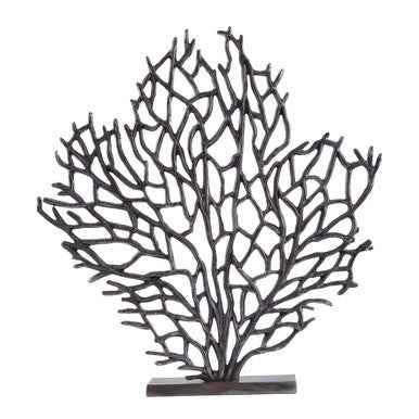 Prato Large Black Nickel Finish Coral Sculpture