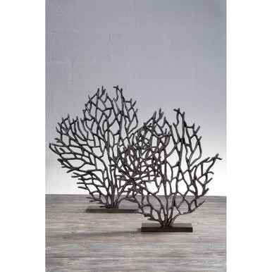 Prato Large Black Nickel Finish Coral Sculpture
