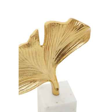 Mirano Gold Finish Ginkgo Sculpture