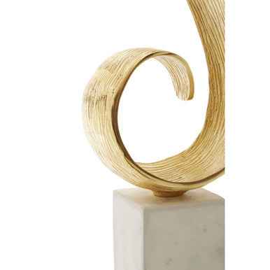 Mirano Gold Finish Curl Sculpture