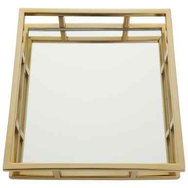 Cruzar Square Gold Finish Tray