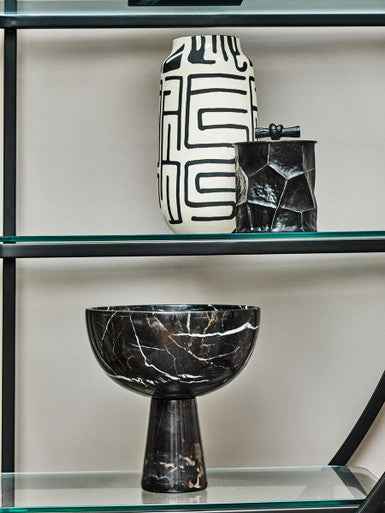 Barren Earthenware White And Black Vase