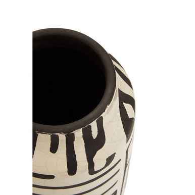 Barren Earthenware White And Black Vase