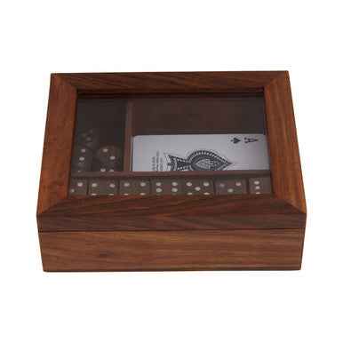 Churchill Games Set With Dominoes Dice and Playing Cards