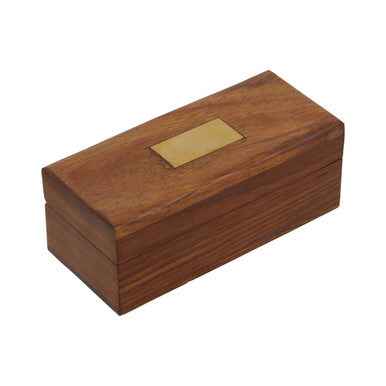 Churchill Brown Leather Effect Telescope With Wooden Box