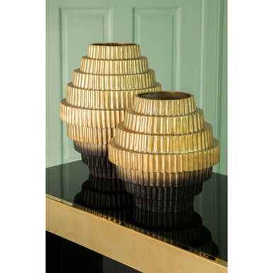 Deomali Small Ombre Gold And Black Vase
