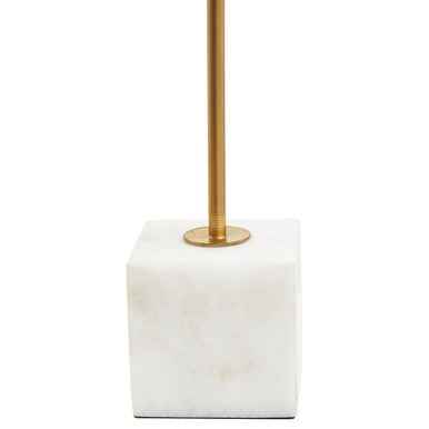 Evra Gold Dandelion Sculpture On White Marble Base