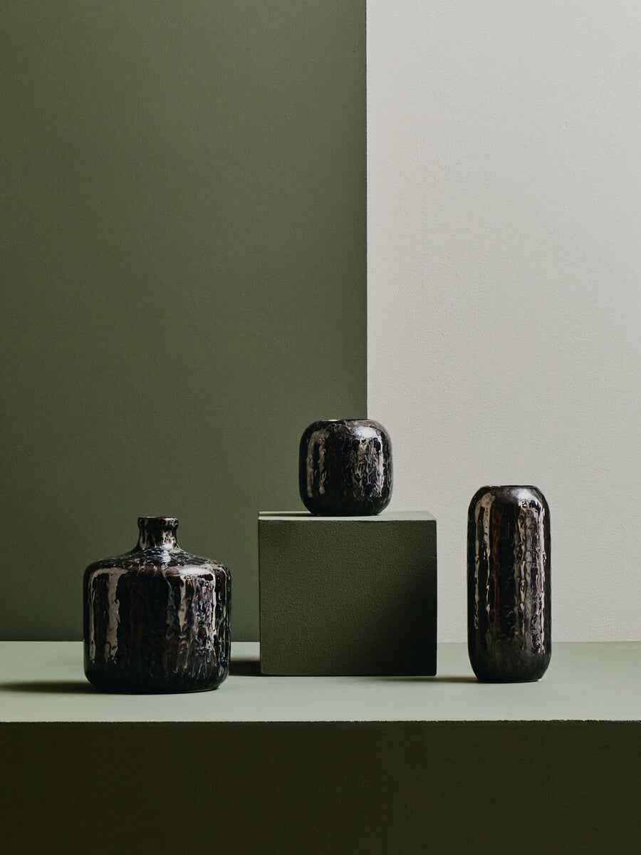 Silas Dark Blue Bottle Vase