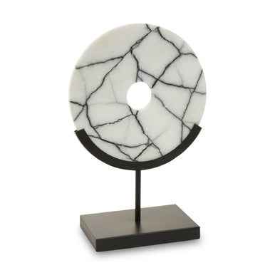 Marmara Marble Sculpture On Iron Stand