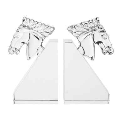 Carrie Set Of 2 Crystal Horse Bookends