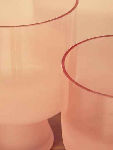 Baila Large Matte Pink Glass Vase