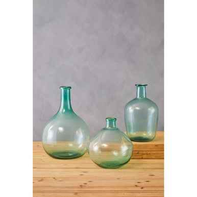 Bexley Blue Small Bottle Neck Recycled Glass Vase
