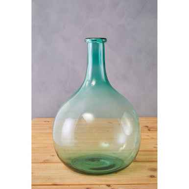 Bexley Blue Large Bottle Neck Recycled Glass Vase