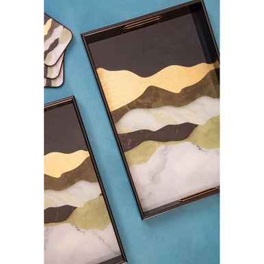 Celina Set Of Two Assorted Colour Rectangular Trays