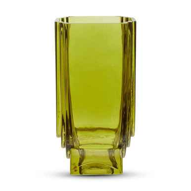Edan Small Olive Green Glass Vase