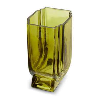 Edan Small Olive Green Glass Vase