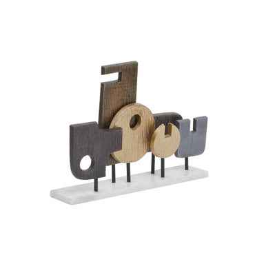 Simbolo Large Assorted Colour Metal Sculpture On Marble Base