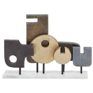 Simbolo Large Assorted Colour Metal Sculpture On Marble Base