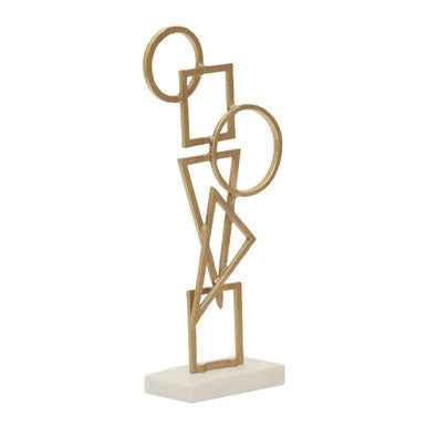 Simbolo Gold Metal Sculpture On Marble Base
