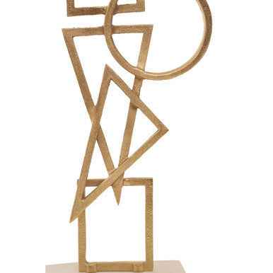 Simbolo Gold Metal Sculpture On Marble Base