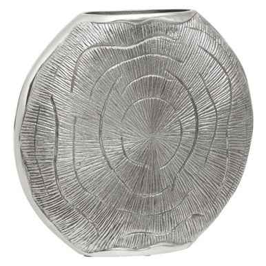 Silva Large Oak Effect Silver Finish Vase