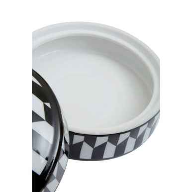Marlo Small Black and White Geometric Print Ceramic Trinket Box