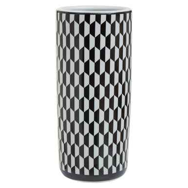 Marlo Black and White Geometric Print Ceramic Umbrella Stand