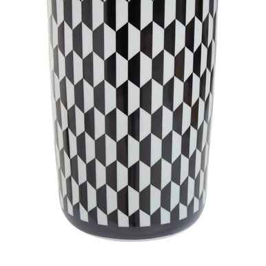 Marlo Black and White Geometric Print Ceramic Umbrella Stand