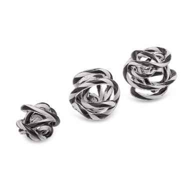 Knot Decor Black And White Glass Ornament