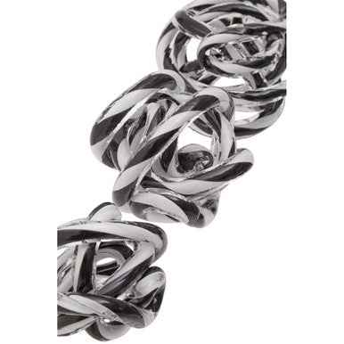 Knot Decor Black And White Glass Ornament