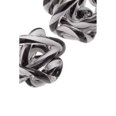 Knot Decor Black And White Glass Ornament