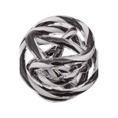 Knot Decor Black And White Glass Ornament