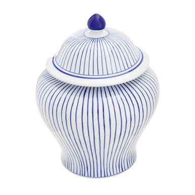 Damson Small White And Blue Ceramic Jar