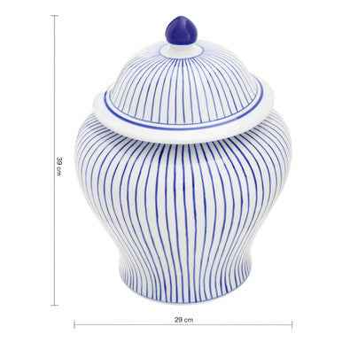 Damson Small White And Blue Ceramic Jar