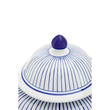 Damson Small White And Blue Ceramic Jar