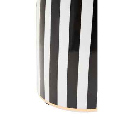 Doria Large Black And White Stripes Ceramic Jar