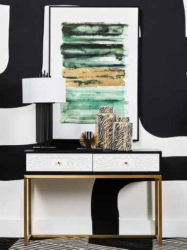 Doria Small White And Gold Finish Ceramic Jar