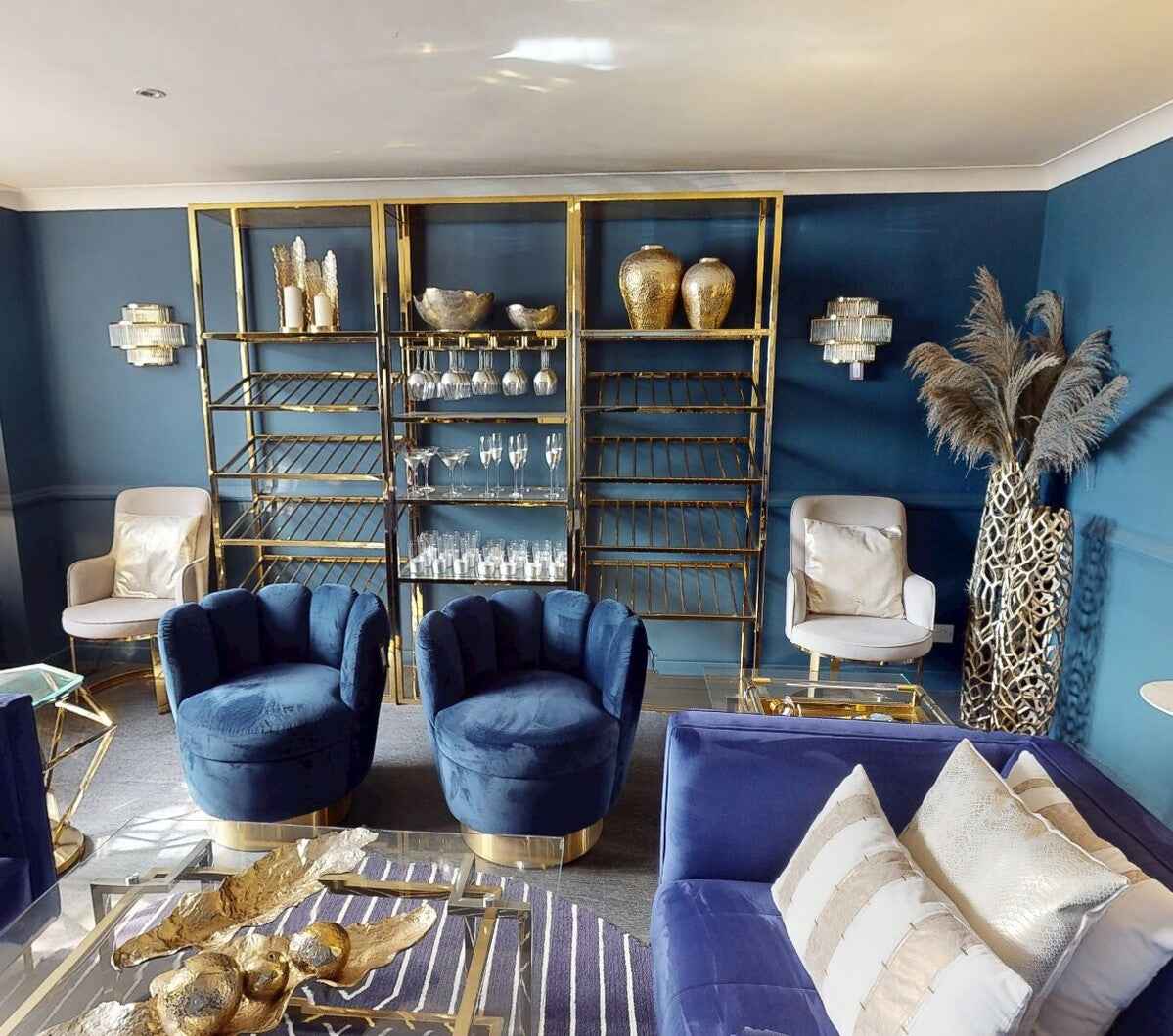 Dion Large Ombre Silver and Gold Finish Candle Holder