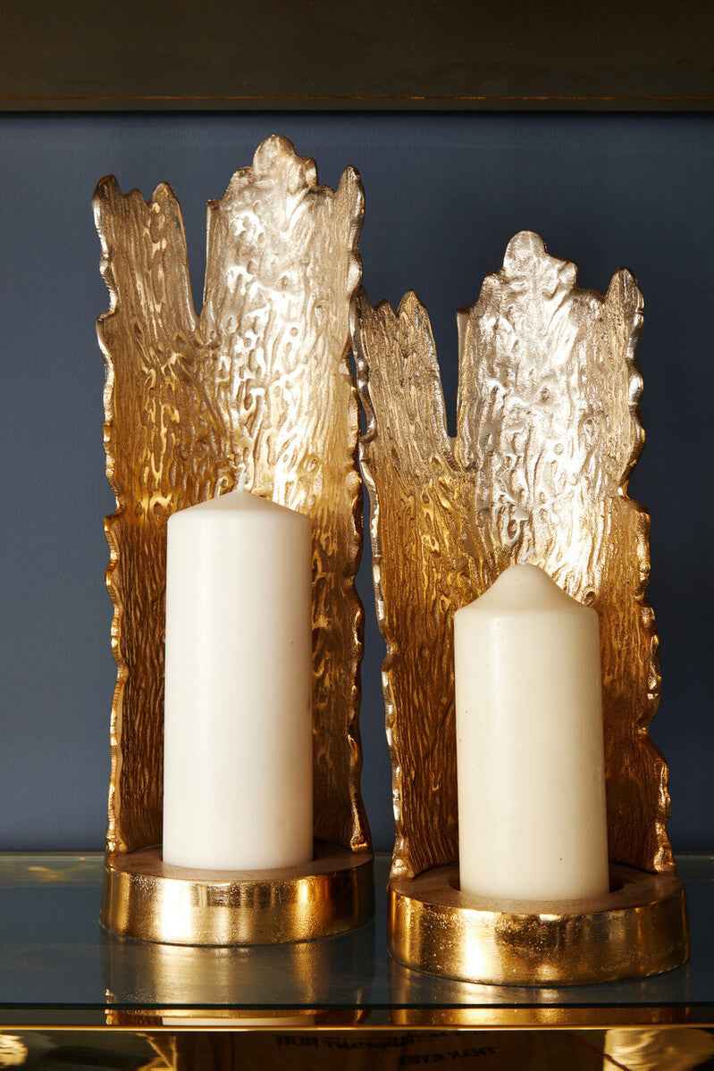 Dion Small Ombre Silver and Gold Finish Candle Holder
