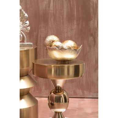 Dion Set Of Three Ombre Silver and Gold Finish Deco Balls