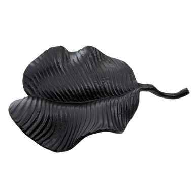 Prato Black Finish Leaf Dish