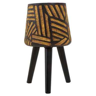 Darnell Natural And Black Planter With Angular Legs
