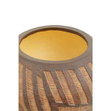 Darnell Round Brown Planter With Angular Legs