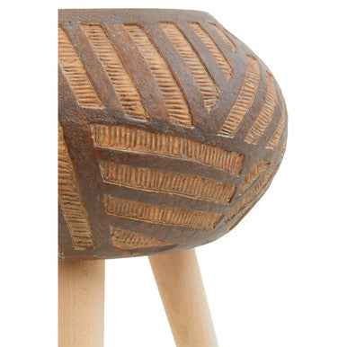 Darnell Round Brown Planter With Angular Legs