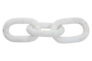 Nason White Marble Three Link Chain Sculpture