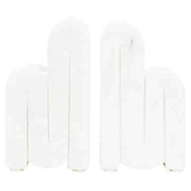 Nason Set Of 2 White Marble Bookends