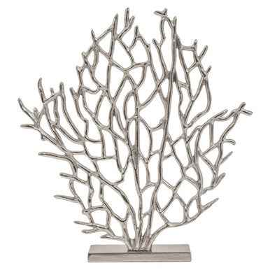 Prato Small Silver Nickel Finish Coral Sculpture